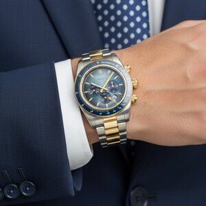 NWT Authentic Duxot Vitesse Chronograph Quartz Blue Dial Men's Watch